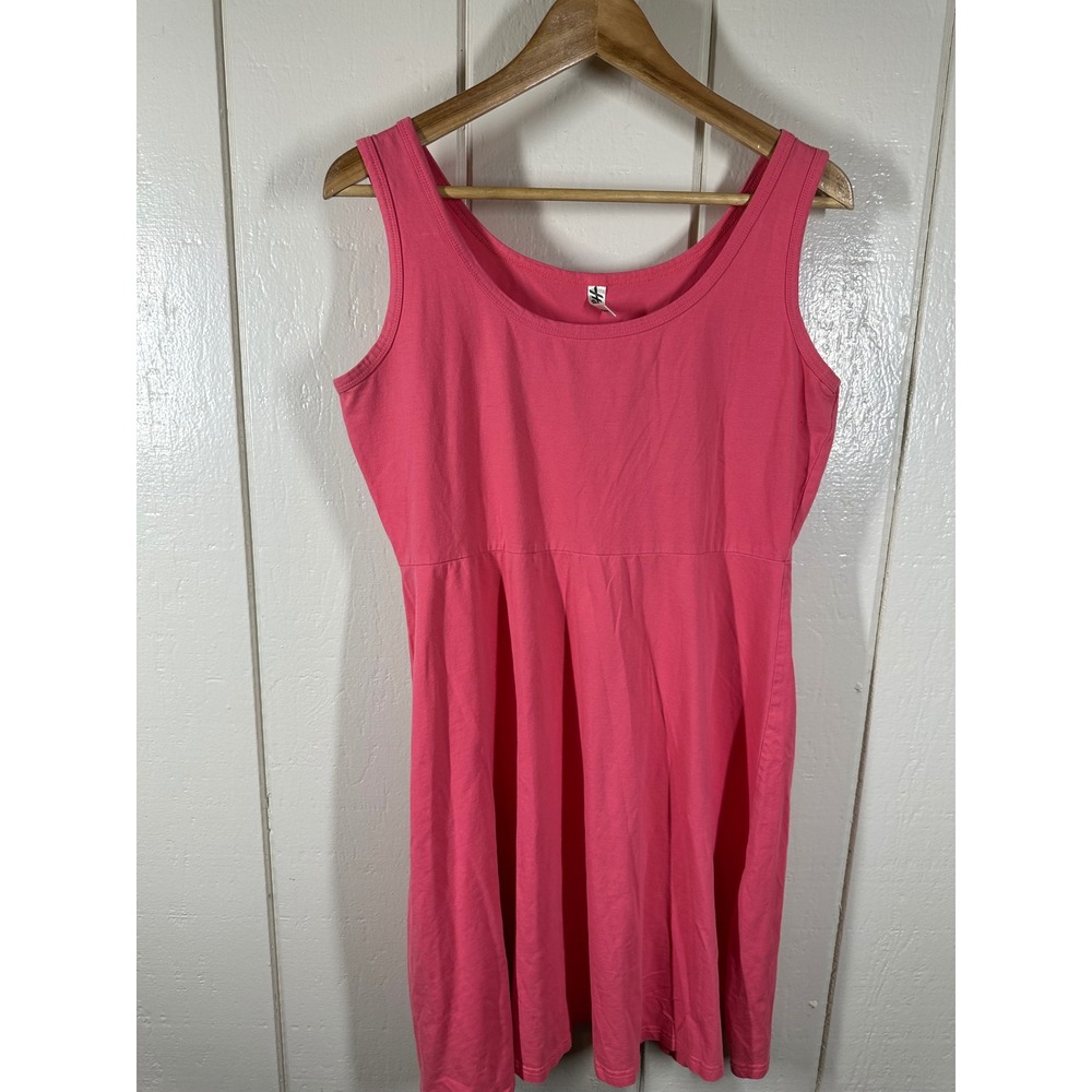 Herou Dress Womens L Pink Fit and Flare Sleeveless Scoop Neck Casual Mini